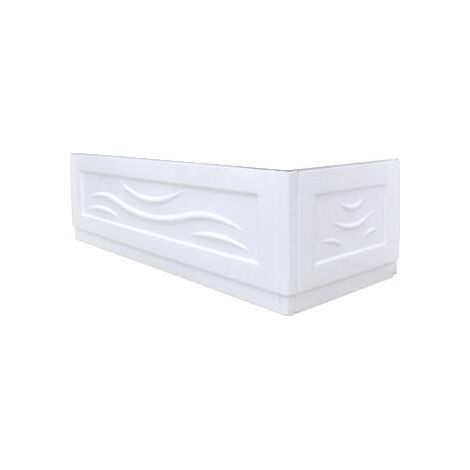 ONDEE ZEN - Tablier de baignoire FANY rectangulaire - Motif vague 170x70cm - ABS - Blanc (1/3)