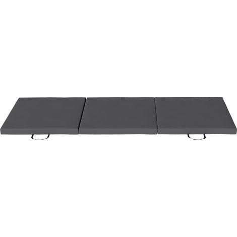 Tapis de gymnastique pliable avec poignée - 180 x 60 x 5 cm, gris - Pour yoga, fitness, pilates - Confort et antidérapant - Design portable (1/5)