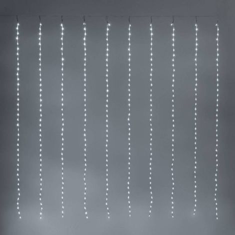 Rideau lumineux effet chute de neige 200xH200cm 400 LED blanc froid 4 Canaux Timer Lotti