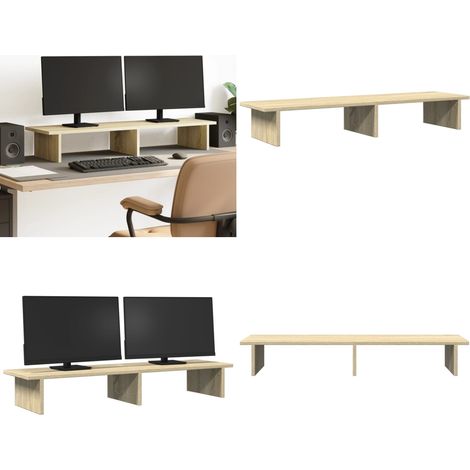 Monitorständer Sonoma-Eiche 100x27x15 cm Holzwerkstoff - Monitorständer Sonoma-Eiche - Monitorständer Holzwerkstoff