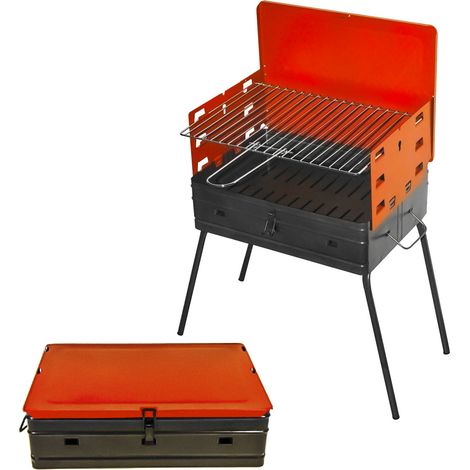 Pic-Nic - BBQ pieghevole a carbonella o legna con griglia da 40x30 cm
