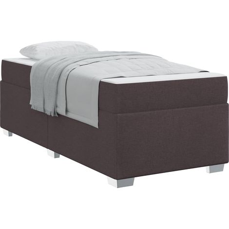 Maison Exclusive - Cadre de lit avec matelas Marron foncé 80 x 200 cm tissu