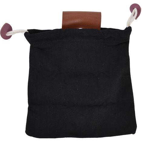 Sac à cueillir des fruits en toile (style PU), pliable, peu encombrant, à porter à l'épaule, noir (1/5)