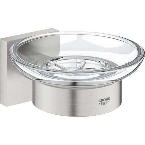 GROHE QuickFix - Start Cube - Seifenschale mit Halter - Finition Supersteel 41096DC0 (zum Schrauben oder Kleben) (1/5)