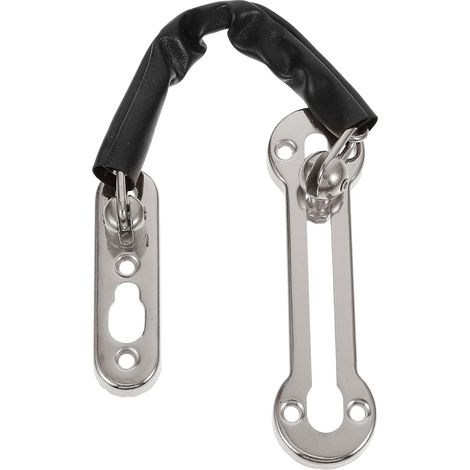 Loquet de Porte Antivol en inox Brossé, Chaîne Argentée (1/5)