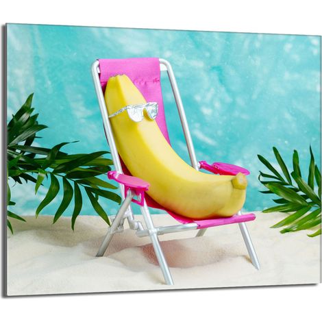 Placa protectora de vidrio para estufa 60x52 Banana (1/5)