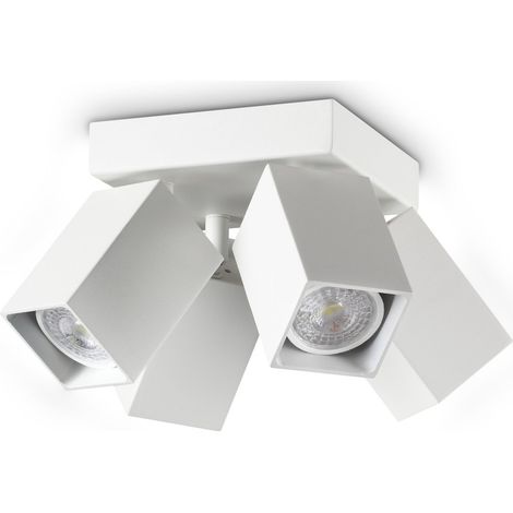 Ideal Lux Plafoniera Dynamite 4 luci GU10 bianca metallo