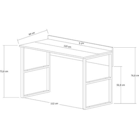 Holzschreibtisch "Rana" – 120 x 75 x 60 cm – Nussbaum, Schwarz (1/4)