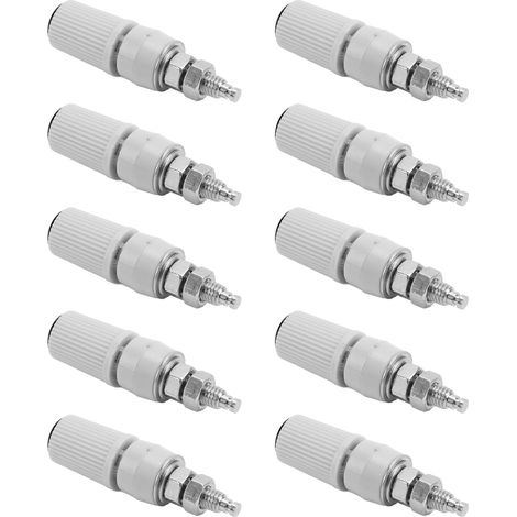Lot de 10 fiches banane 4mm femelle en laiton nickelé M5 pour équipements électroniques noires (1/5)