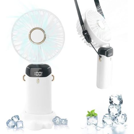 Ventilateur portatif, ventilateur portable, 5 000 mAh [11 à 20 heures de travail], ventilateur portatif rechargeable, direction rég (1/4)