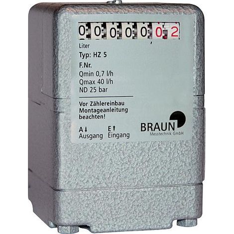 Braun compteur fioul HZ 5 0,7-40 l/h - DN6 (1/8") pour tous types bruleurs