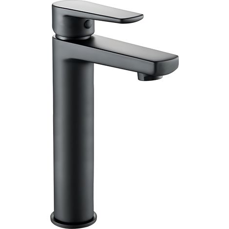 Miscelatore rubinetto africa per lavabo con bocca alta ottone nero opaco bagno confezione 1 (1/5)