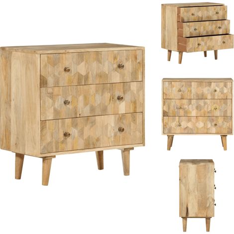 Armoire à tiroirs 70x35x70 cm bois massif de manguier - Armoire À Tiroirs - Armoires À Tiroirs - Commode - Armoire De Rangement (1/5)