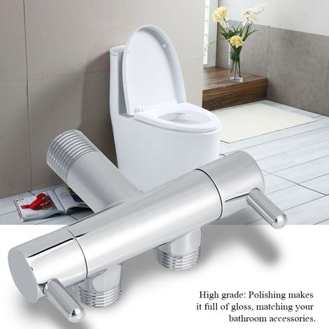 Polierter Messing-Zweiwege-Wasserhahnanschluss für Toilettenwaschmaschine (1/5)