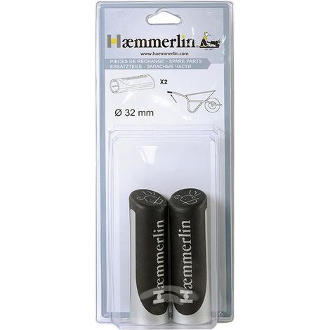 Haemmerlin – Paire de poignées bi-matières Ø 32 mm pour brouettes – Surface antidérapante pour meilleure adhérence – Installation rapide – 309002106 (1/3)