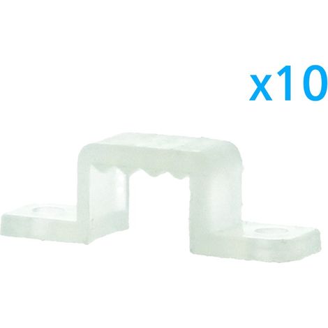 10 PZ Clip Fissaggio Rigido 10x7 mm per Bobina Striscia Led Impermeabile (1/2)