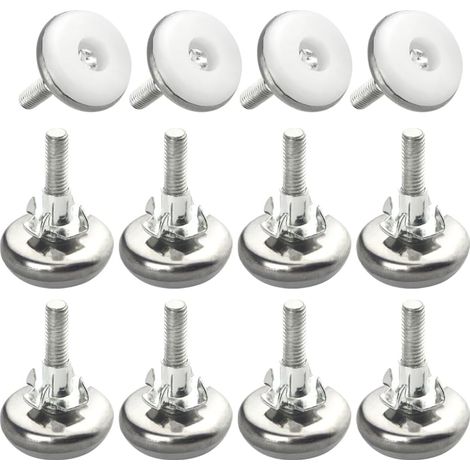 12 piezas de patas niveladoras ajustables M6 para muebles, mesas y sillas, patas de atornillar (28×38cm)
