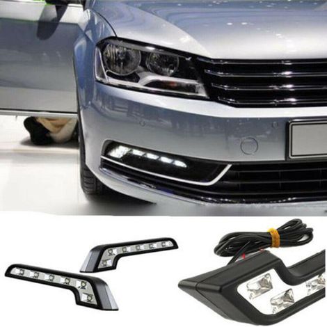 Lot de 2 phares longue portée en forme de L 12 V, feux de jour et antibrouillard, accessoires auto résistants et étanches (1/4)