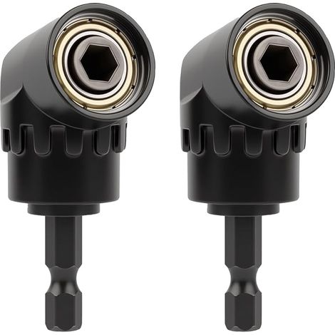 2PCS Tournevis Porte-Adaptateur 105°, Perceuse d'angle droit pour Tournevis Électrique Sans Fil, Renvoie d Angle pour Visseuse avec Porte Embout Magnétique, Adaptateur Embout Visseuse à Choc (1/5)