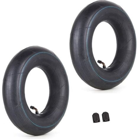 2er-Pack Schlauch 4.00/3.50-6 350/400-6 3.50-6 4.00-6 4.10-6 mit TR87 gebogenem Ventilschaft, Ersatz für Handwagen, Rasenmäher, Gartenanhänger, Schubkarren (1/4)