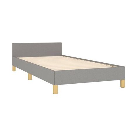 Cadre de lit gris clair (sans matelas), 80 × 200 cm, tissu, tissu doux et respirant, pour chambre, décor moderne, facile à assembler (1/5)