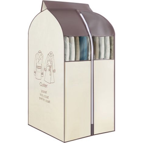Housse de rangement suspendue pour vêtements avec fenêtres transparentes en PVC, idéale pour ranger costumes, manteaux, vestes et robes dans une armoire. (1/5)