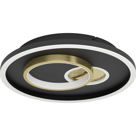 Lampe de plafond à design Tiriolo LED - noir avec or - Ø 38cm - 901244 (1/3)