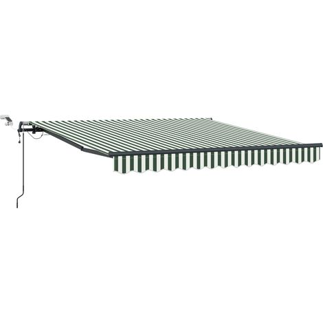 Tenda retrattile Verde e Bianco 350 x 250 cm Poliestere vidaXL (1/5)