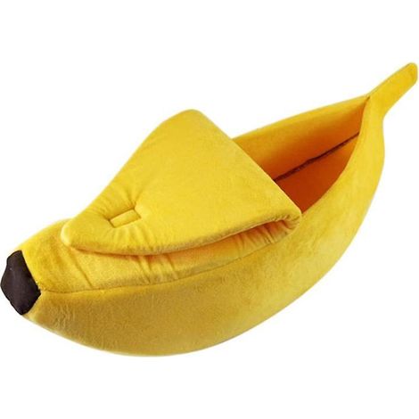 2023 - Panier pour animaux en forme de banane Niche pour chat, chien et chiot, tapis chaud et confortable, niche, ultra-doux (1/2)