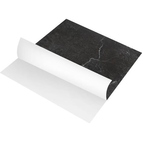 Jiubiaz Piastrelle in PVC vinilico autoadesivo Marmo nero, 11 pezzi, 1 m², per bagno, cucina, corridoio