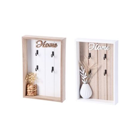 1 Pezzo Portachiavi da Parete in Legno MDF 20 x 4,5 x 30 cm 2 Modelli (1/2)