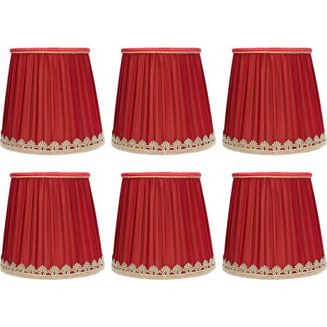 Paralume piccolo in tessuto – rosso vino – bordo dorato – attacco E14 – applique da parete / lampada da tavolo