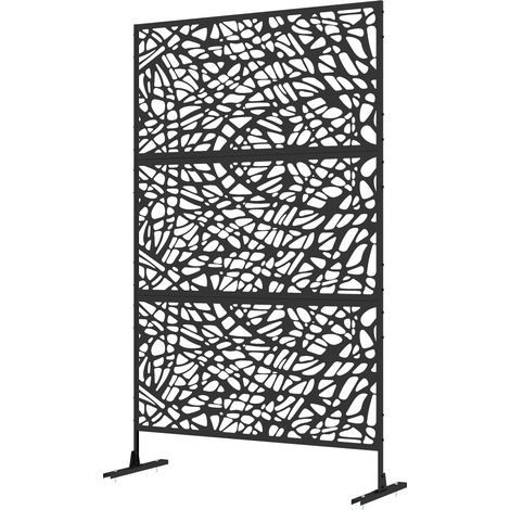 Metal Decorative Privacy Screen Outdoor Divider- Black Twisted Lines (1/5)