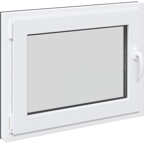 Kellerfenster RISOR 80 x 50 cm PVC und Glas Anthrazit vidaXL