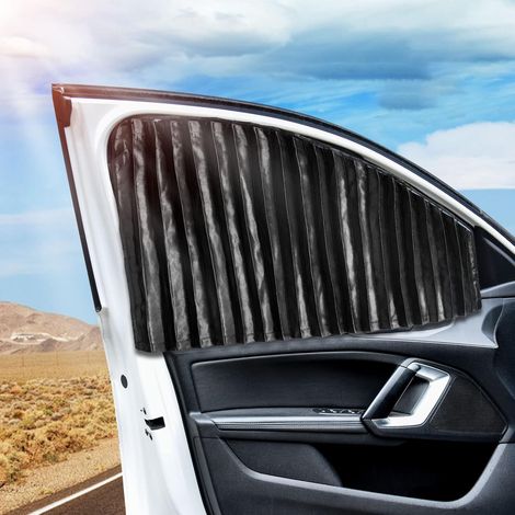 Store pare-soleil de fenêtre latérale pour voiture - 2 pièces stores magnétiques noirs protection privée avant anti-éblouissement et anti-UV pour bébé (1/5)