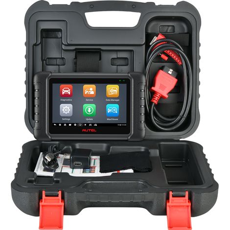 Scanner Diagnostic Auto AUTEL MX808S, OBD2 Système Complet, Réinitialisation TPMS, Réglage ECU, Effacement Code Défaut, Tension 3-12V, Plage Température 0-50°C, Mallette de Transport Rigide (1/4)