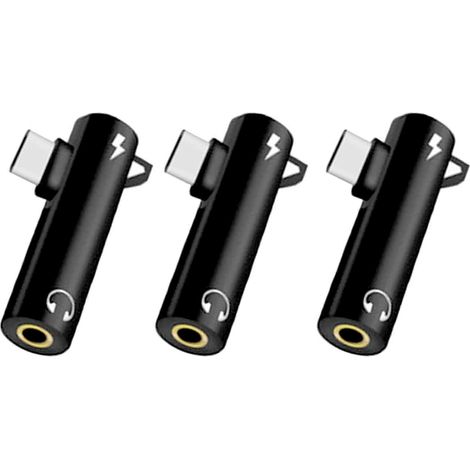 3 adaptateurs audio de type C, 2 en 1 pour les appels, la musique et la charge, adaptateur pour casque avec prise jack ronde de 3,5 mm. (1/5)