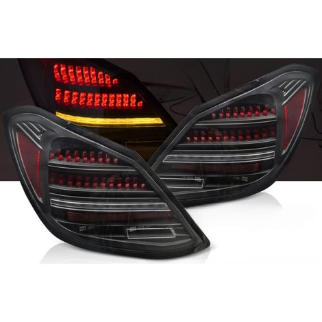Paire de feux arriere Mercedes Classe C W205 de 2014 a 2021 Noir Rouge - FULL Led Dyn (1/5)