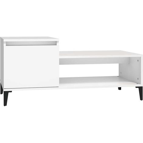 Maison Exclusive - Mesa de centro madera contrachapada blanco 100 (1/5)