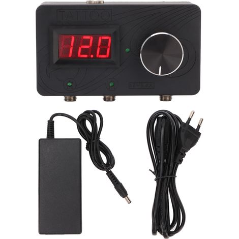 Alimentation tatouage à LED, double sortie pédale libre, régulateur de tension réglable 100‑240V prise UE (1/5)