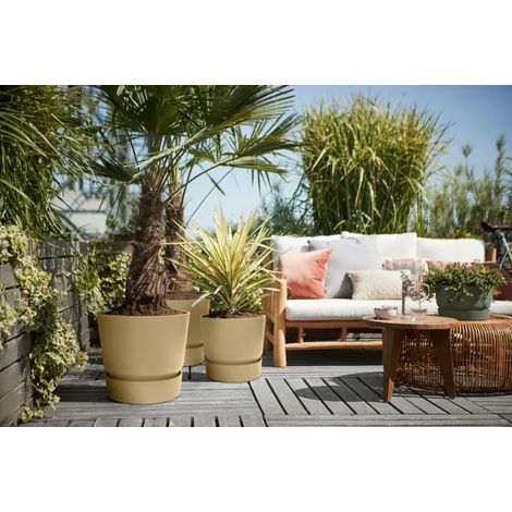 Greenville Round 40 cm Elho – pot rond élégant pour intérieur et balcon - Colore: Senape