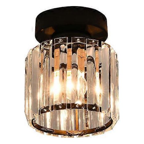 Seltene Perle. Moderner und schlichter LED-Kristall-Deckenlampenschirm, luxuriöser Lampenschirm, kreative Persönlichkeit, Balkon- und Flurlampenschirm, schwarzer runder Lampenschirm, lam (1/5)