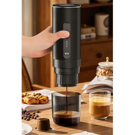 Machine à café portable sans fil 2 en 1 (voiture & maison) – Espresso 20 bars, batterie 7500 mAh (1/3)