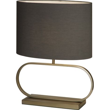 Searchlight Sleek Lampe de table, bronze, abat-jour gris, 1 x E27 (1/5)