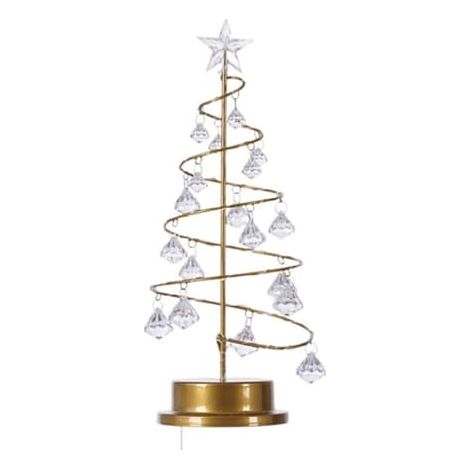 Suspension sapin de Noël en cristal, mini lampe sapin en acrylique pour décoration de chambre ou de bureau, cadeau festif, finition cristal (1/5)