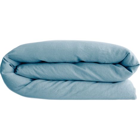 Housse de couette SONATE lin lavé froissé 260x240 cm (1/5)