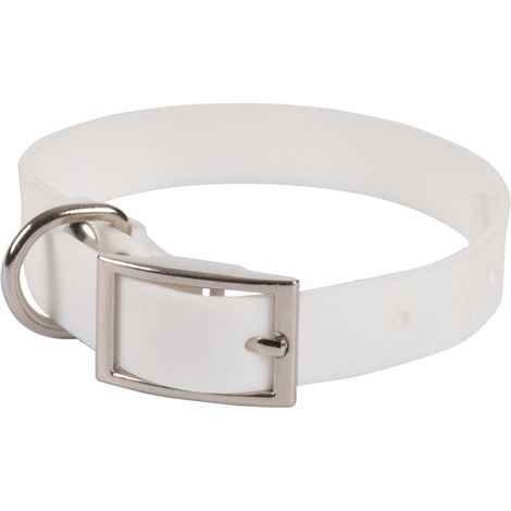 Collier chien silicone blanc S