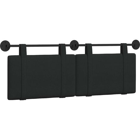 Tête de lit suspendue Montage mural Noir 130 x 55 x 5 cm tissu (1/5)
