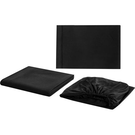 Draps-Housses - Microfibre Douce - Poche Profonde - Pour Lit Twin - Ensemble de Literie 3 Pièces - Noir (1/5)