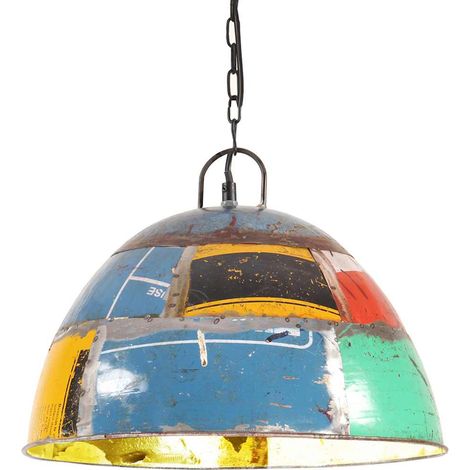 vidaXL Lampe suspendue industrielle vintage 25W Multicolore Rond 41 cm (1/5)
